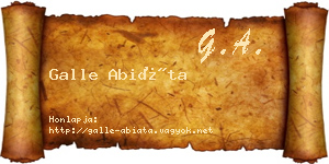 Galle Abiáta névjegykártya